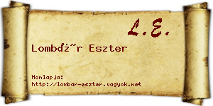 Lombár Eszter névjegykártya